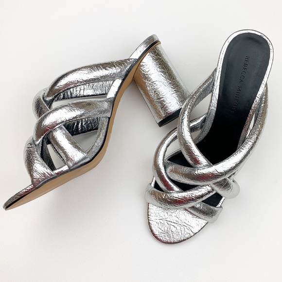 Rebecca Minkoff amandine silver strappy mules - Picture 5 of 8